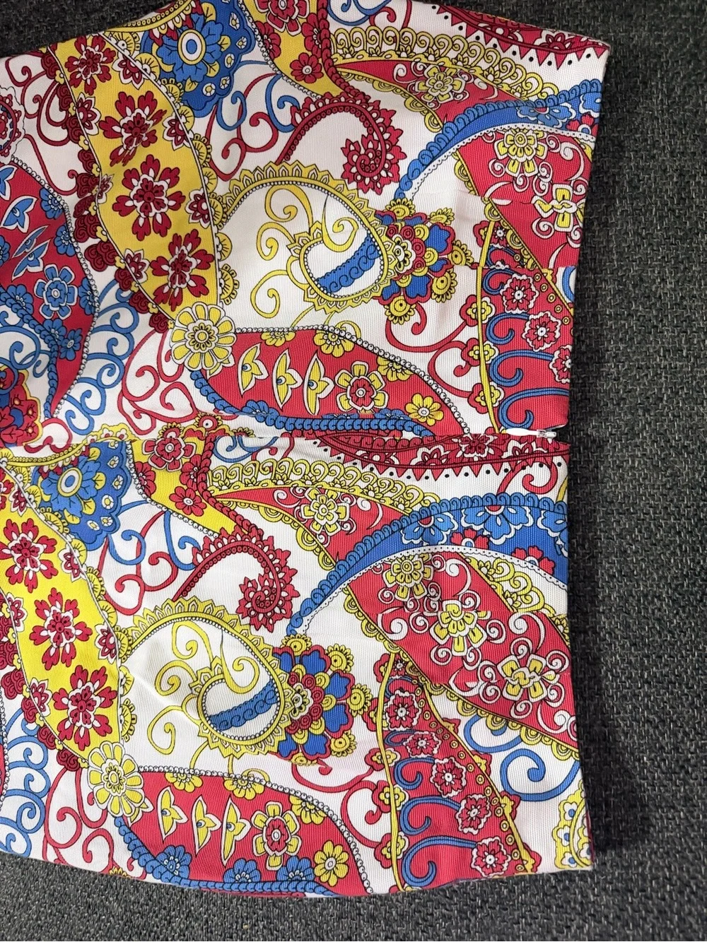 Talbots Multicolor Paisley Midi Skirt - Red, Blue, Yellow, White